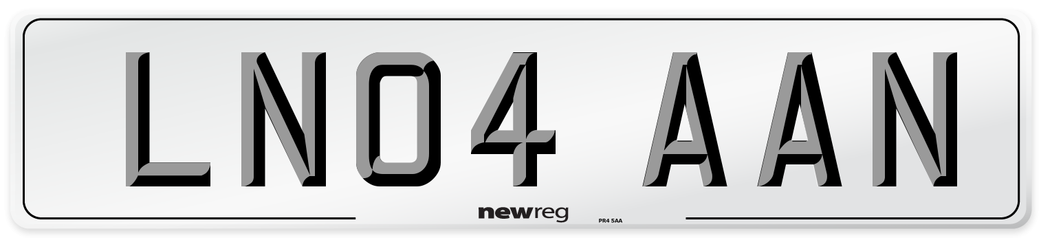 LN04 AAN Number Plate from New Reg